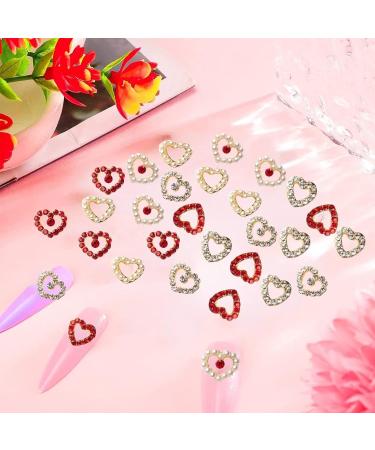 RUNRAYAY 30Pcs Colorful Love Nail Rhinestones Charms 3D Shiny Heart Shape Nail Art Alloy Diamond Crystal Nail Ornament Gems for Girls Valentine'S Day DIY Crafts Decoration Supplies (6 Styles) - Buy Online on GoSupps.com