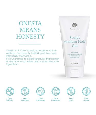 Onesta Hair Care Sculpt Medium Hold Gel - 5 Fl Oz | Long-Lasting Control and Shine for All Hair Types - Buy Online on GoSupps.com