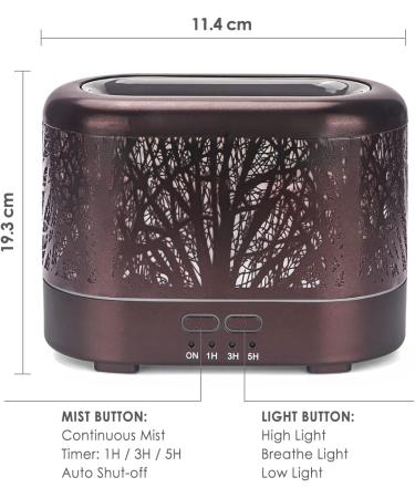Salubrito 200ml Metal Aroma Diffuser - Flame Effect Essential Oil & Fragrance Humidifier - Buy Online on GoSupps.com