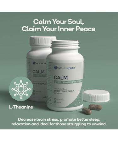 Calm - Natural Stress Relief & Mood Support Supplement - Ashwagandha Lemon Balm L-Theanine - 60 Vegan Capsules (Calm) Calm 60 Count (Pack of 1) - Buy Online on GoSupps.com