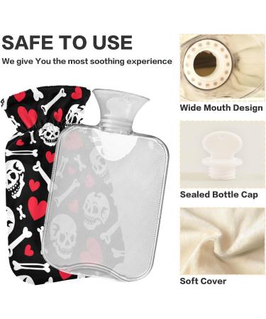 Shop Naanle Heart Skull 2L Heating Water Bottle | Warm & Cold Therapy Bag for Pain Relief | Ideal for Bed Hands & Feet - Buy Online on GoSupps.com