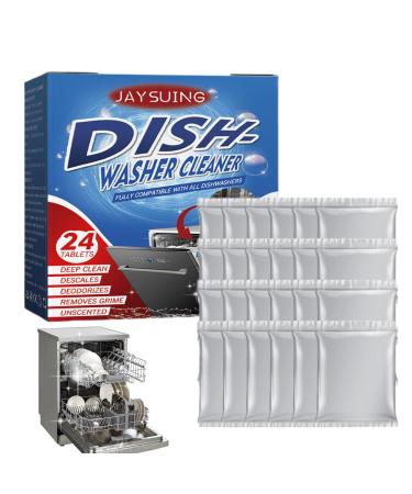 Dishwasher Cleaner Tablets | Dishwasher Tablets | Set of 24 Washing Machine and Dishwasher Cleaning Tablets Dishwasher Detergent Removes Limescale Build Up Hard Water Stains Grease and Odor