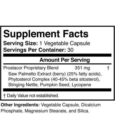 Prostacor Natural Prostate Support Supplement - Non-GMO, Vegan, Gluten-Free - Buy Online on GoSupps.com