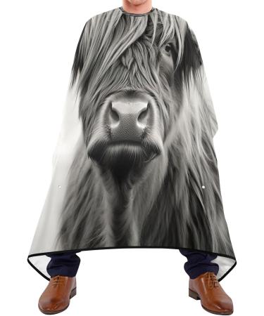 Kigai Highland Cow Barber Cape - Adjustable Waterproof Salon Hair Cutting Cape for Men & Women - Buy Online on GoSupps.com