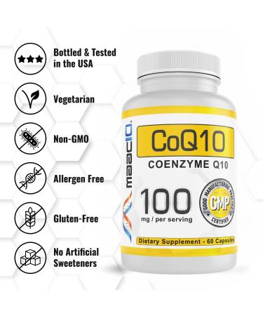 MAAC10 CoQ10 100mg - Antioxidant Energy Booster (60 Capsules) | Non-GMO Gluten Free Vegetarian - 60 Day Supply - Buy Online on GoSupps.com