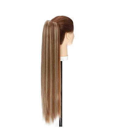 S-NOILITE Voluminous Hair Extension - Smooth Ponytail Braid Hair Piece 66cm Light Brown & Gray Blonde - International Shipping Available - Buy Online on GoSupps.com