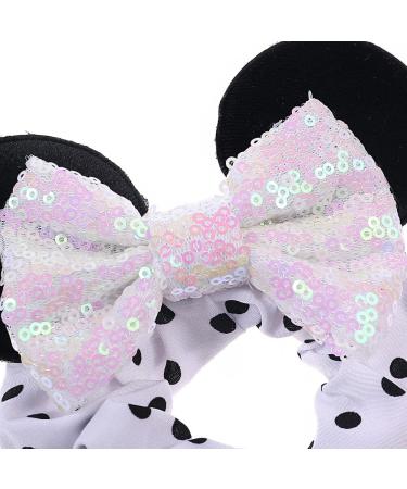 JIAHANG Velvet Mouse Ear Hair Scrunchies Dot Costume Sequins Bow 4 Pack - Elastic Hair Tie for Girls Women (Color E) - Buy Online on GoSupps.com