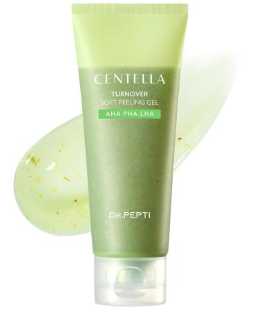 DR.PEPTI Centella Turnover Soft Peeling Gel - Korean Face Exfoliating Scrub with AHA BHA PHA LHA 6 Peptides - Dead Skin Removal for Dull Rough Skin 3.38 fl.oz.