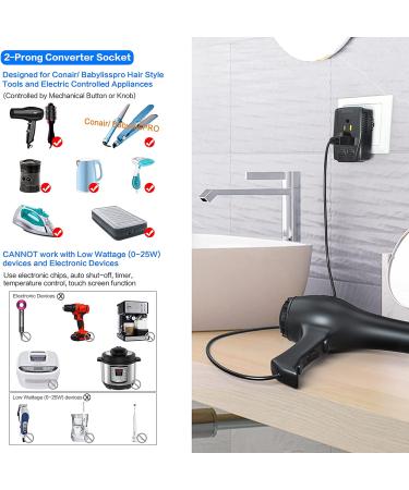 220V to 110V Power Adapter 10A with 2 USB Ports and Multi-Plug Options - Buy Online on GoSupps.com