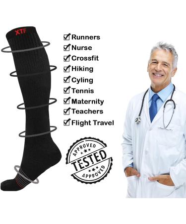Extreme Fit Sport Compression Socks for Men and Women - Knee High, 6 Pair Large-X-Large Mix - Running, Athletics, Pregnancy, Travel - Buy Online on GoSupps.com
