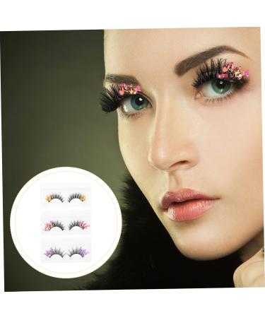 POPETPOP 3 Pairs Fluorescent False Eyelashes Lashes Glitter Lash Extensions Fake Eyelashes with Glitter Dramatic Fluffy False Eyelashes False Lash Make up High-grade Fiber 3d Decorate - Buy Online on GoSupps.com