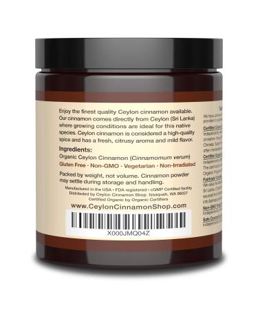 Organic Ceylon Cinnamon (100% Certified) Powder  8 ounces by Ceylon Cinnamon Shop - Buy Online on GoSupps.com