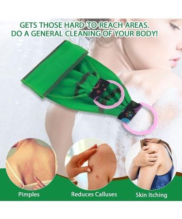 WLLHYF Exfoliating Back Scrubber - Double-Sided Exfoliator Washcloth Towel for Men and Women - Skin Care Body Scrubber - Buy Online on GoSupps.com