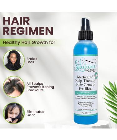 Nzuri Solutions Hair Regimen Medicated Scalp Therapy - Hair Growth Fertilizer with Peppermint & Tea Tree Oil (8oz) - Enhance Your Hair Health Worldwide - Buy Online on GoSupps.com