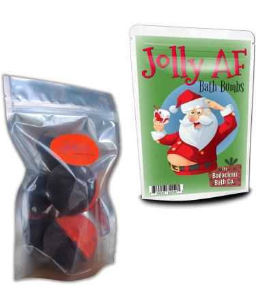 Jolly AF Bath Bombs - Funny Drunk Santa Design - Handcrafted in USA - Giant Black Cherry Fizzers 2 Pack - Buy Online on GoSupps.com