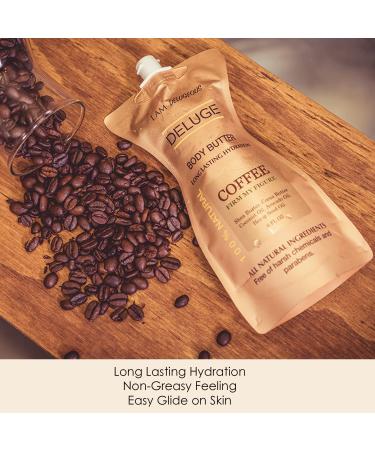 DELUGE 100% Natural and Vegan Body Butter - Shea, Coconut, and Hemp Seed Oils - 6 oz. - Eco-Friendly Packaging (Coffee) | Moisturizer for Dry and Cracked Skin - Buy Online on GoSupps.com