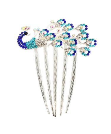 HONMEET Diamond Phoenix Hair Comb Rhinestone Barrettes Flower Girl Hair Clip Flower Girl Barrette Holiday Wedding Hair Comb Bridal Hair Side Comb Bride Wedding Hair Accessories Rhinestones