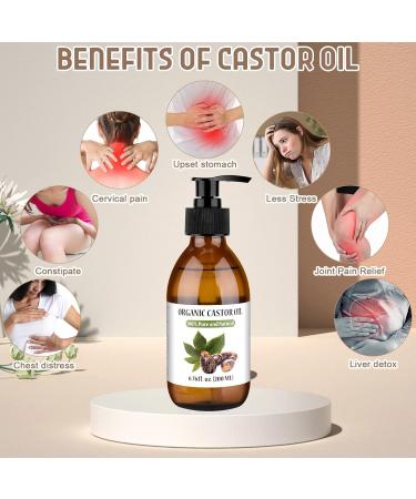 Organic Castor Oil 7 fl oz - Cold Pressed Pure & Hexane Free for Hair Eyelashes & Nails - Support Hair Growth Naturally - Buy Online on GoSupps.com