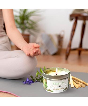 Chandelita Fragrance Candle | Natural Essential Oil Soy Wax | Chakra Aromatherapy Candle for Meditation & Cleansing - Sage & Palo Santo - Buy Online on GoSupps.com