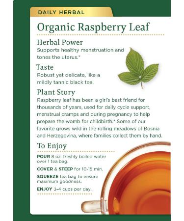 Organic Raspberry Leaf Relaxation Tea - Caffeine Free | 16 Wrapped Bags - Traditional Medicinals - Buy Online on GoSupps.com