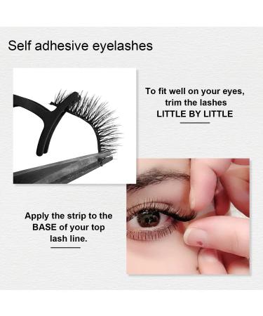 Reusable Self Adhesive Waterproof False Eyelashes - Easy to Apply, No Eyeliner or Glue Needed - Natural Look - Perfect Gift for Women (2 Pairs) - Buy Online on GoSupps.com