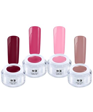 Pink Diamonds Collection Set - Color Gel Red Pink - Gel Nails Color Gel - Made in Germany (4 x 5ml)