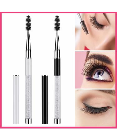 2 PCS Reusable Eyebrow & Eyelash Brushes - Crystal Handle Spoolies for Makeup Application - Portable Brow Tools for Perfect Mascara & Eyebrow Grooming - Buy Online on GoSupps.com