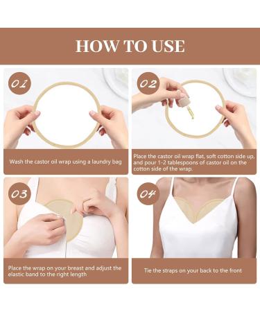 Organic Castor Oil Pack Kit - 4 Reusable Wraps for Liver Detox Neck Relaxation Muscle Pain Relief (White + Khaki) - International Shipping Available - Buy Online on GoSupps.com