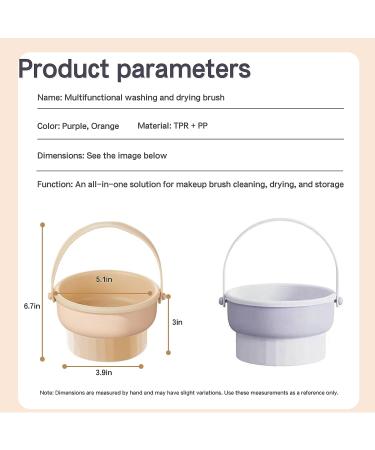 3-in-1 Silicone Makeup Brush Cleaning Mat | Drying Holder & Scrubber Tool | Cosmetic Brush Cleaner & Storage Stand - Orange - Buy Online on GoSupps.com