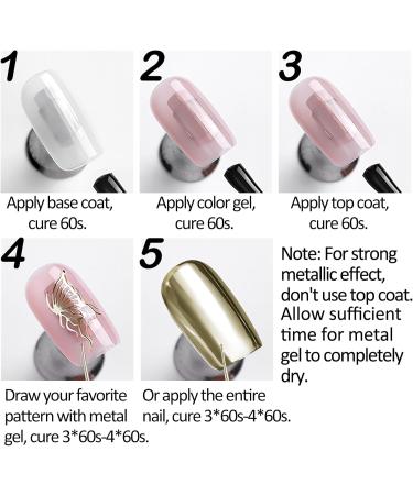 U-Shinein Metallic Painting Gel for Nail Mirror Silver Golden Nail Gel Upgraded Super Reflective Metal Painting Gel Nail DIY Nail Art Paint Liner UV Gel Copper - Buy Online on GoSupps.com