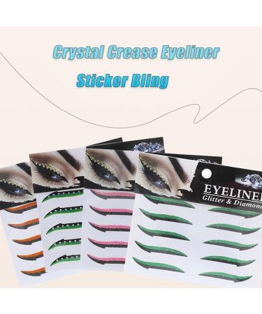 Crystal Crease Eyeliner Sticker Bling Crystal Eyeliner Sticker Reusable Eyeliner and Eyelash Stickers Eye Stickers Makeup Stickers Colorful Eyelid Tape for Party (A) - Buy Online on GoSupps.com