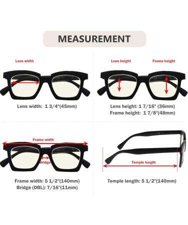 Eyekepper Women's Blue Light Blocking Reading Glasses - Black +1.50 | Stylish Computer Readers with Spring Hinges - Buy Online on GoSupps.com