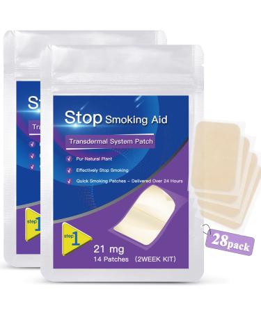 28 Packs 21mg Nicotine Patches, Step 1 Stop Smoking Patches to Help Quit Smoking Delivered Over 24 Hours, Stop Smoking Aids That Work Quick, Transdermal System Patch 28 Patches