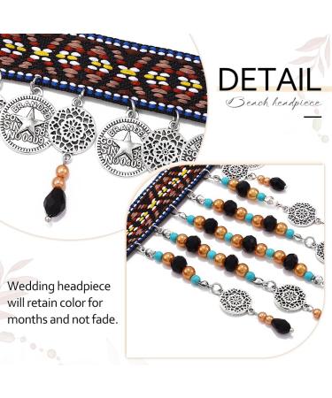 Kisshine Boho Head Chain Silver Coins Headband Bridal Tassel Headpiece Hairband Festival Hair Accessories for Women and Girls - Buy Online on GoSupps.com