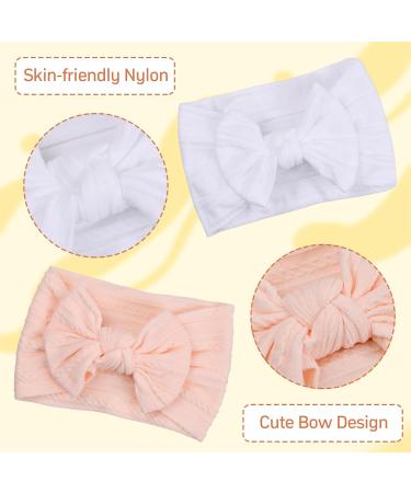 Volumoon Baby Girls Hair Bands - Soft Elastic Forehead Straps & Curved Knot Design | 2 Pack Nylon Headbands for Newborns & Toddlers - Buy Online on GoSupps.com