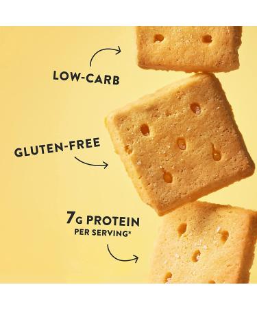 HighKey Cheddar Cheese & Sea Salt Almond Flour Crackers - Gluten Free Keto Snacks with Low Carb & Sugar Free Protein Crisps - Healthy Diet & Diabetic Friendly - Buy Online on GoSupps.com