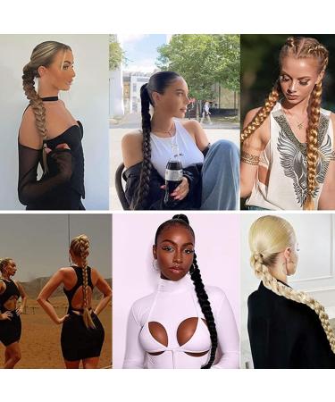 prinfantasy Hair Extensions for Braiding DIY Braid Ponytail Extension Long Straight 33" Ponytail Hair Extensions Natural Invisible Resistant Fiber Soft Natural Black Brown MW262 MW262 33 inch - Buy Online on GoSupps.com