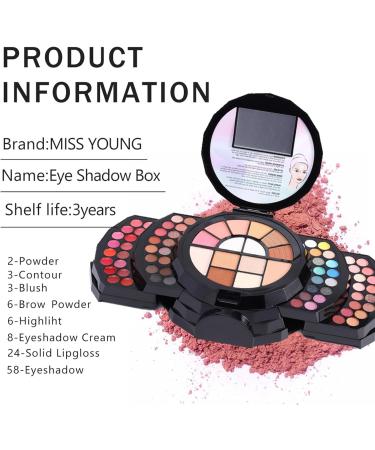  Acunny 110 Colors Makeup Palette Complete Makeup Kit | 110 Colors Makeup Kit Natural Color Makeup Hen Included Eyeshadow Glitter Red - Buy Online on GoSupps.com