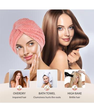 Super Absorbent Hair Towel Wrap for Long & Thick Hair - Pineapple Plaid Design Turban Head Wrap for Women (Beige & Light Pink) - International Shipping Available - Buy Online on GoSupps.com