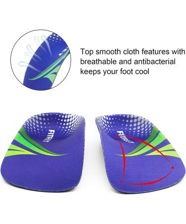 Orthopedic Insoles for Flat Feet & Plantar Fasciitis | Comfort Heel Pillow for Men & Women | 3/4 High Nozzle Inserts for Walking Running & Training (L - 43-46 EU) - Buy Online on GoSupps.com