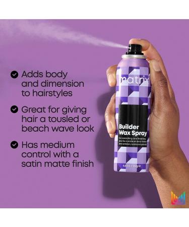 MATRIX Styling Builder Wax Spray | Texture Wax Hairspray | Medium Control | Satin Matte Finish | Vegan | 4.6 Oz - Buy Online on GoSupps.com