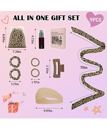 Heatless Overnight Hair Curls - Long Hair Curling Band & Non-Slip Tie | Leopard Print Hair Curler - Buy Online on GoSupps.com