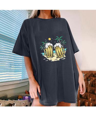 Women's Solid Beer Festival Printing Loose and Comfortable Large Fashion T Shirt Top Plus Size Silk Camisoles for Dark Gray X-Large - Buy Online on GoSupps.com