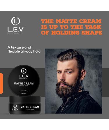 LEV Premium Barber Grade Hair Styling Matte Cream - Strong Hold Texturizing Cream for Men | Ideal for Long Hair & Hair Textures - Buy Online on GoSupps.com