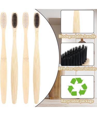 Vesici 200 piece Bamboo Toothbrushes Bulk - Soft Bristles for Adults - Individually Packaged for Travel & Home Use - Buy Online on GoSupps.com