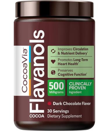 CocoaVia Cardio Health Cocoa Powder, 30 Servings, 500mg Cocoa Flavanols, Support Heart Health, Boost Nitric Oxide, Improve Circulation, Energy, Preworkout, Vegan, Dark Chocolate Cacao 6.8 Ounce (Pack of 1) - Buy Online on GoSupps.com