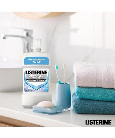 Buy Listerine Advanced White Mild Taste Mouthwash (500 ml) - Remove Tooth Discoloration & Whiten Teeth in 1 Week - Combat Mouth Bacteria - Buy Online on GoSupps.com