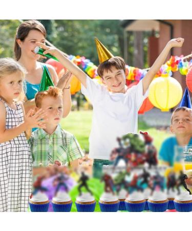 Avengers Cake Decorations- Pre-cut Cupcake Toppers - Stand-up Wafer Cake Decorations 25 Pcs Super Hero Cake Topper Cake for Decorations Supplies for Birthday Cake Decorations - Buy Online on GoSupps.com