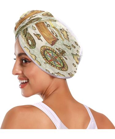 Buy Treasure Island Dry Hair Cap Set - Quick Drying Towel & Button Headband | Super Absorbent & Comfortable - International Shipping Available - Buy Online on GoSupps.com
