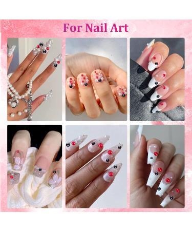 Belleboost Flat Back Pearls Kit - Black Half Round Pearls with Tools for Nail Art & Crafts - Buy Online on GoSupps.com